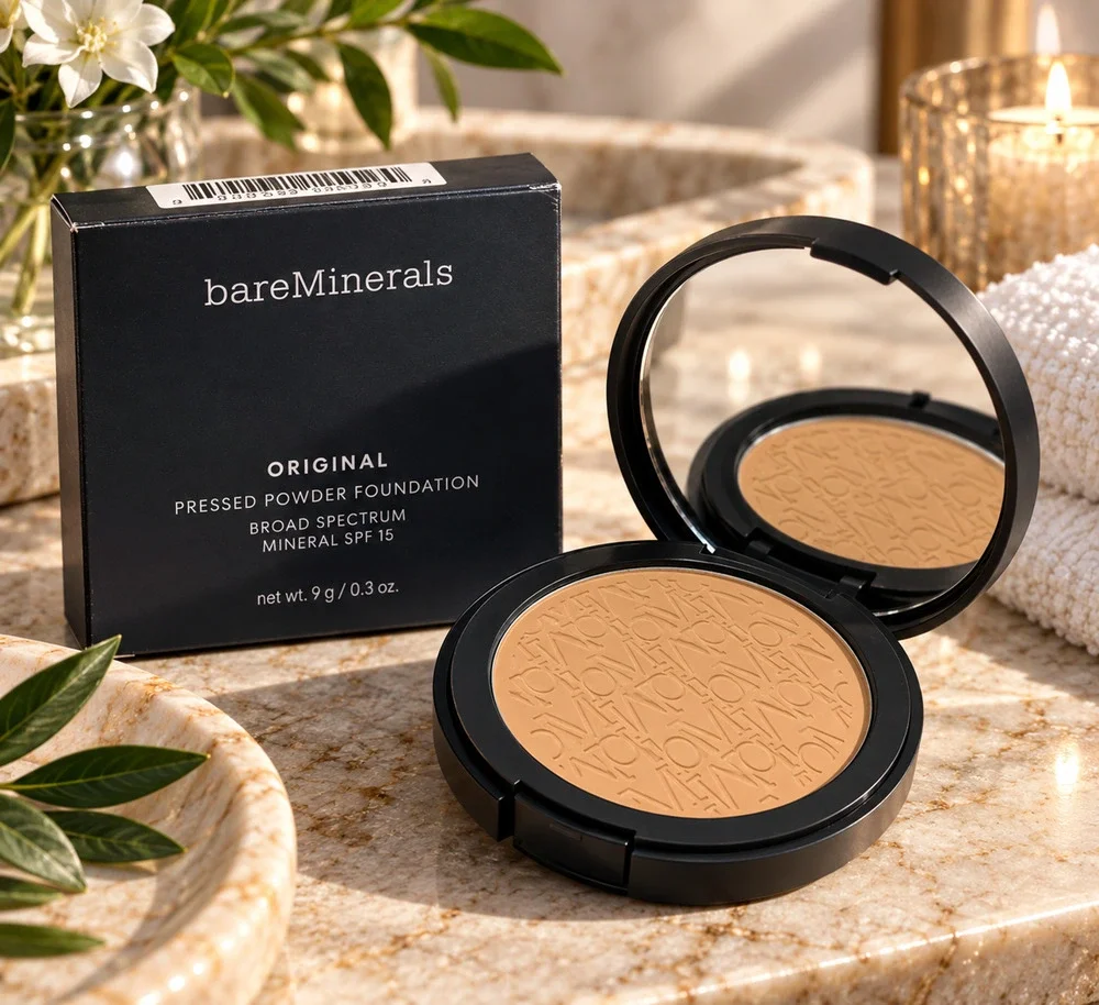 New bareMinerals ORIGINAL Talc-Free Pressed Powder Foundation Neutral Tan 21 SPF